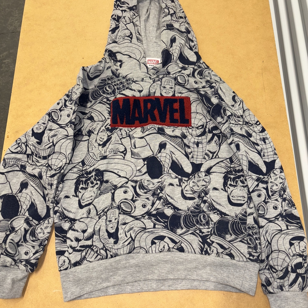 Marvel Gray Hoodie with Red Logo